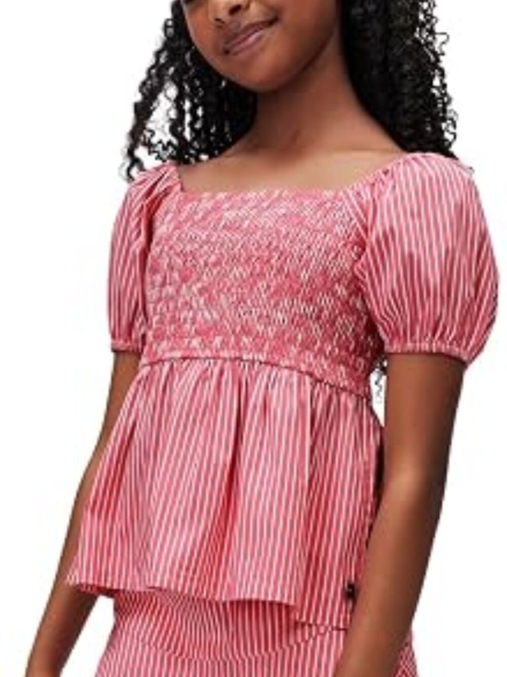 NWT Dockers Smocked Peplum Top